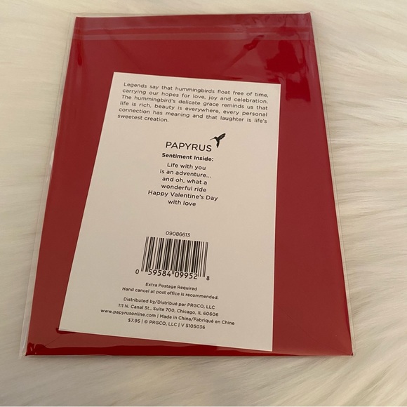 3/$15 NWT Happy Valentine’s Day “LUV U” Papyrus Card.“Life with you is an…” - Picture 3 of 4